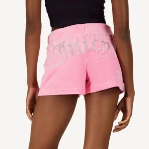JUICY COUTURE VELOUR CRYSTAL SHORTS - PINK