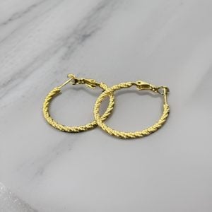 TWISTED MEDIUM SIZE GOLD LOOK EARRINGS