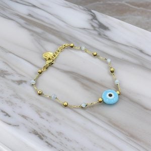 CHAINED EVIL EYE SMALL BRACELET
