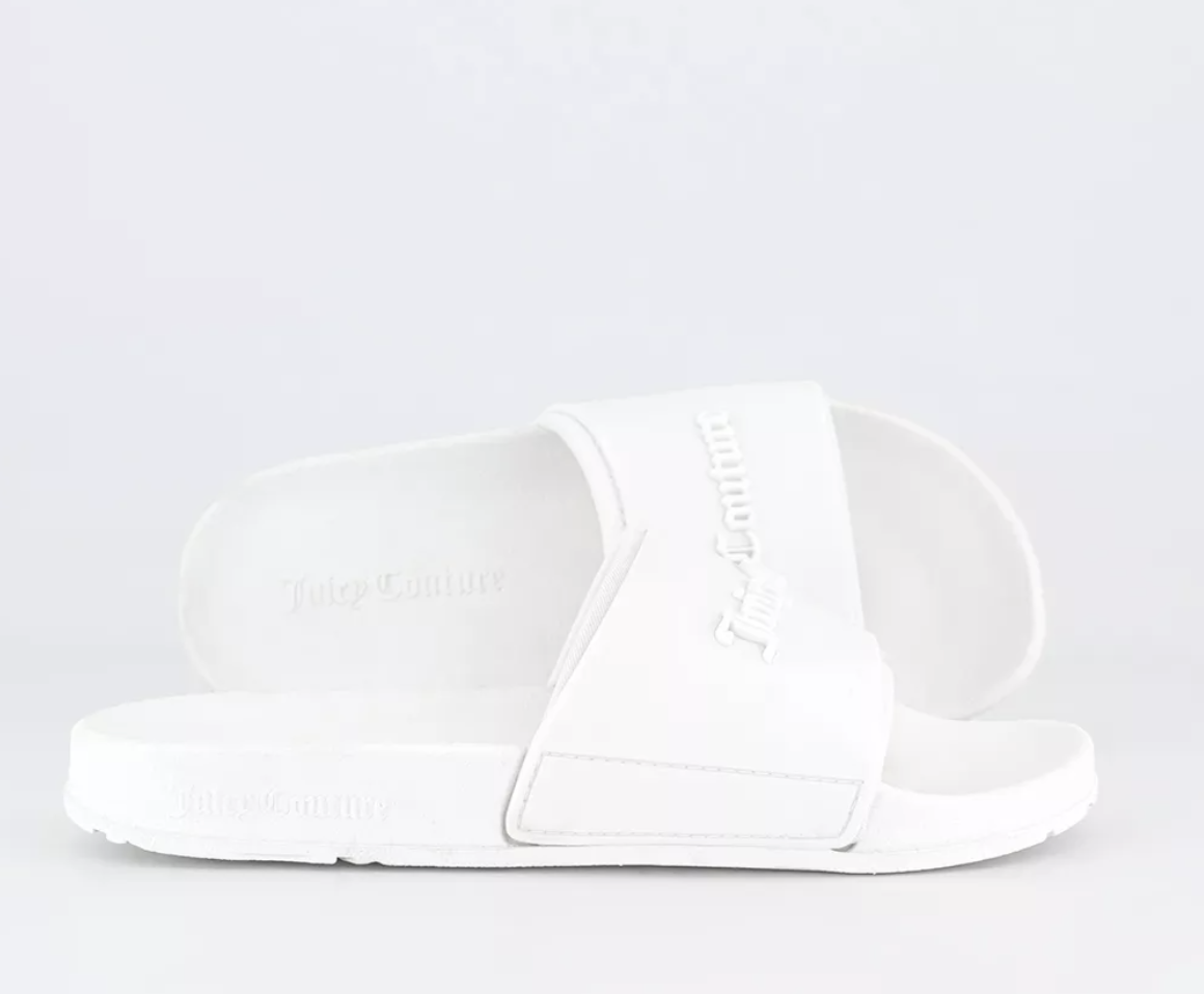 JUICY COUTURE EMBOSSED LOGO SLIDER - WHITE - Image 3