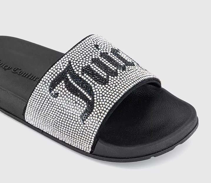 JUICY COUTURE CRYSTAL EMBELLISHED SLIDER - BLACK - Image 2