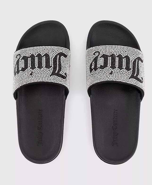 JUICY COUTURE CRYSTAL EMBELLISHED SLIDER - BLACK - Image 3