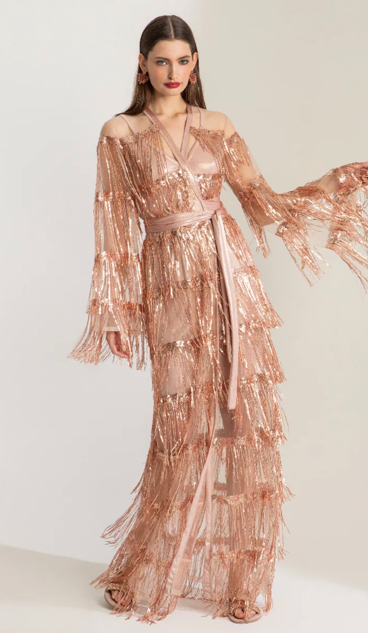 NIOBE FRINGED SEQUIN DRESS - Image 2