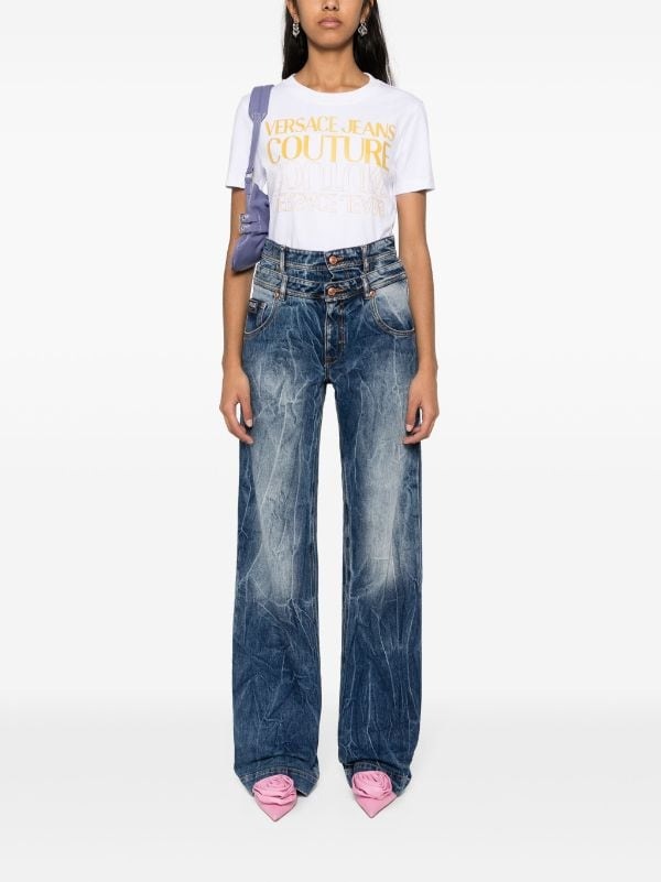 VERSACE JEANS GOLD LOGO BLOUSE - Image 5