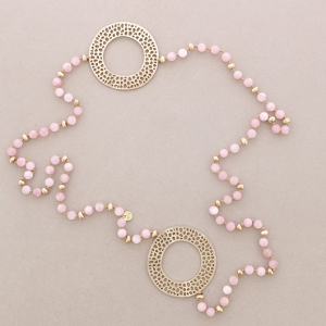 PUNCHED MEDALLION ROSARY - PINK