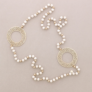 PUNCHED MEDALLION ROSARY - BEIGE