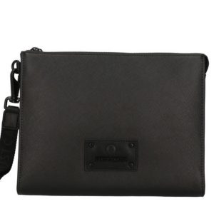 JUST CAVALLI SAFFIANO POUCH SQUARE LOGO
