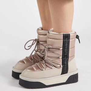 PUFF TALL MOON LACED BOOT - GOLD