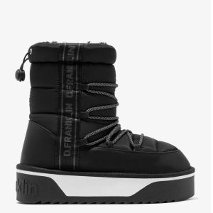 PUFF TALL MOON LACED BOOT - BLACK