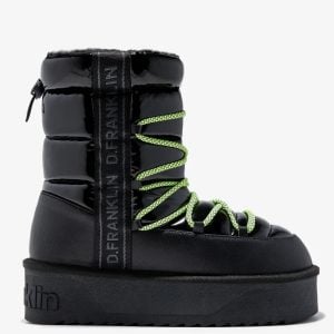 PUFF SHINY MOON LACED BOOT - BLACK
