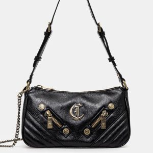 JUST CAVALLI ROCK STUDDED SHOULDER BAG - BLACK