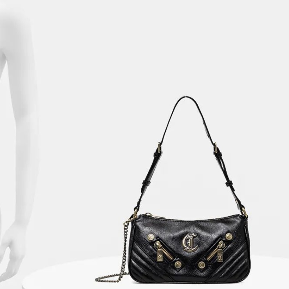 JUST CAVALLI ROCK STUDDED SHOULDER BAG - BLACK - Image 5