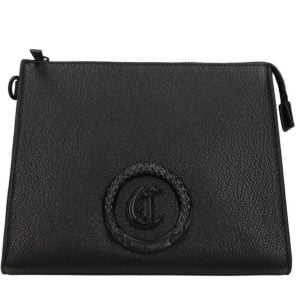 JUST CAVALLI MATTE POUCH BLACK LOGO