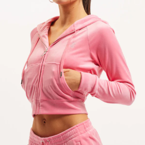 JUICY COUTURE CRYSTAL VELOUR SET - PINK