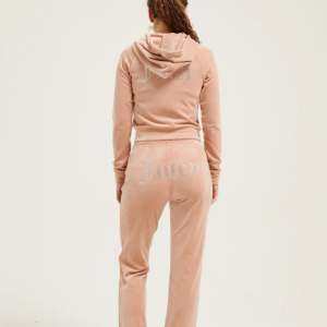 JUICY COUTURE CRYSTAL VELOUR SET - CAFE AU LAIT