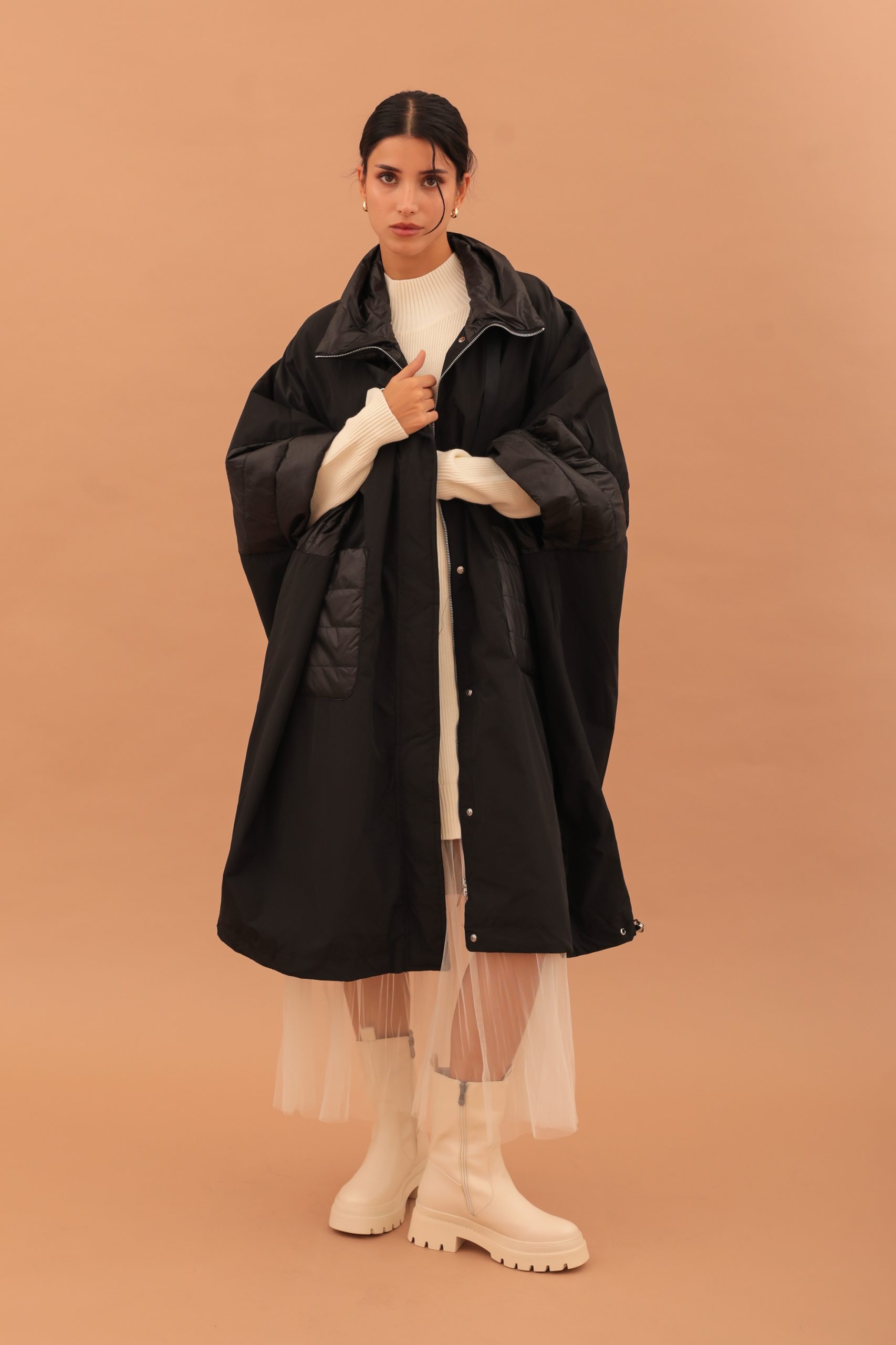 OVERSIZED ZORA COAT - BLACK - Image 6
