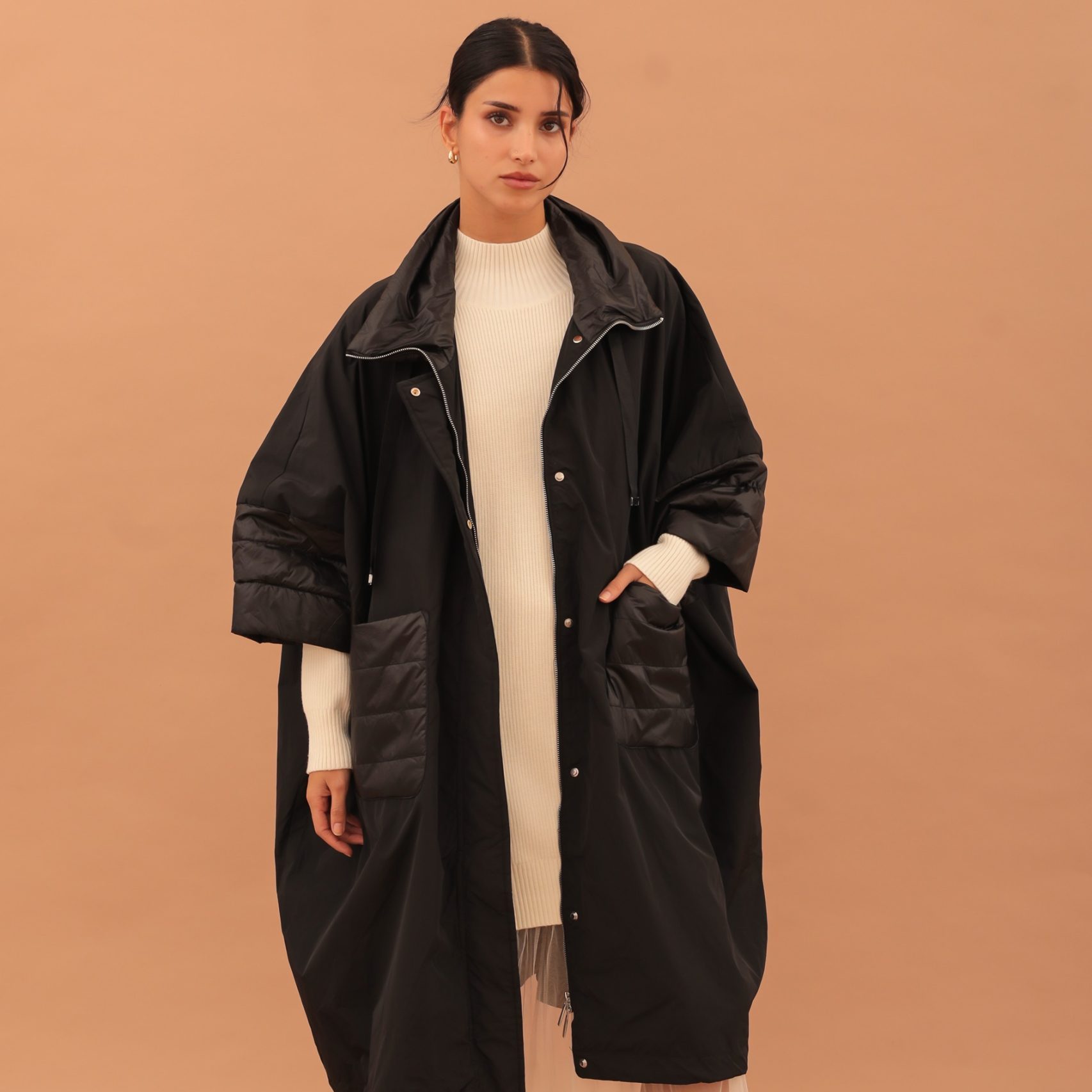 OVERSIZED ZORA COAT - BLACK