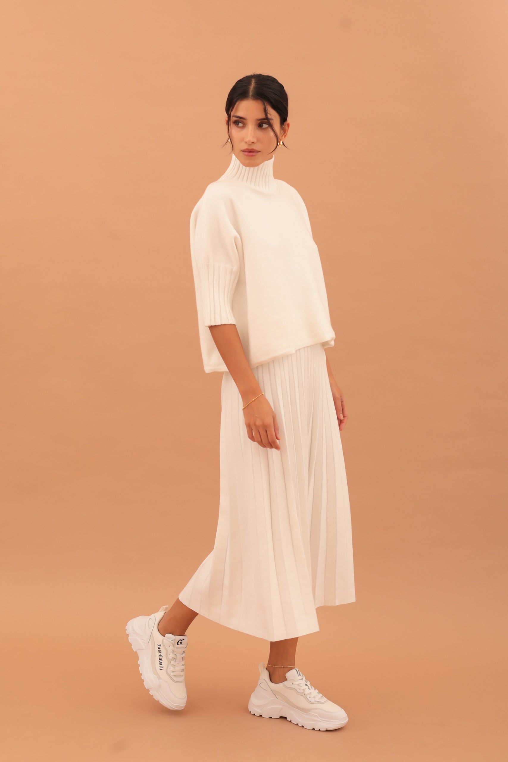 MARGARET PLEATED SKIRT AND TOP ENSEMBLE - WHITE - Image 4