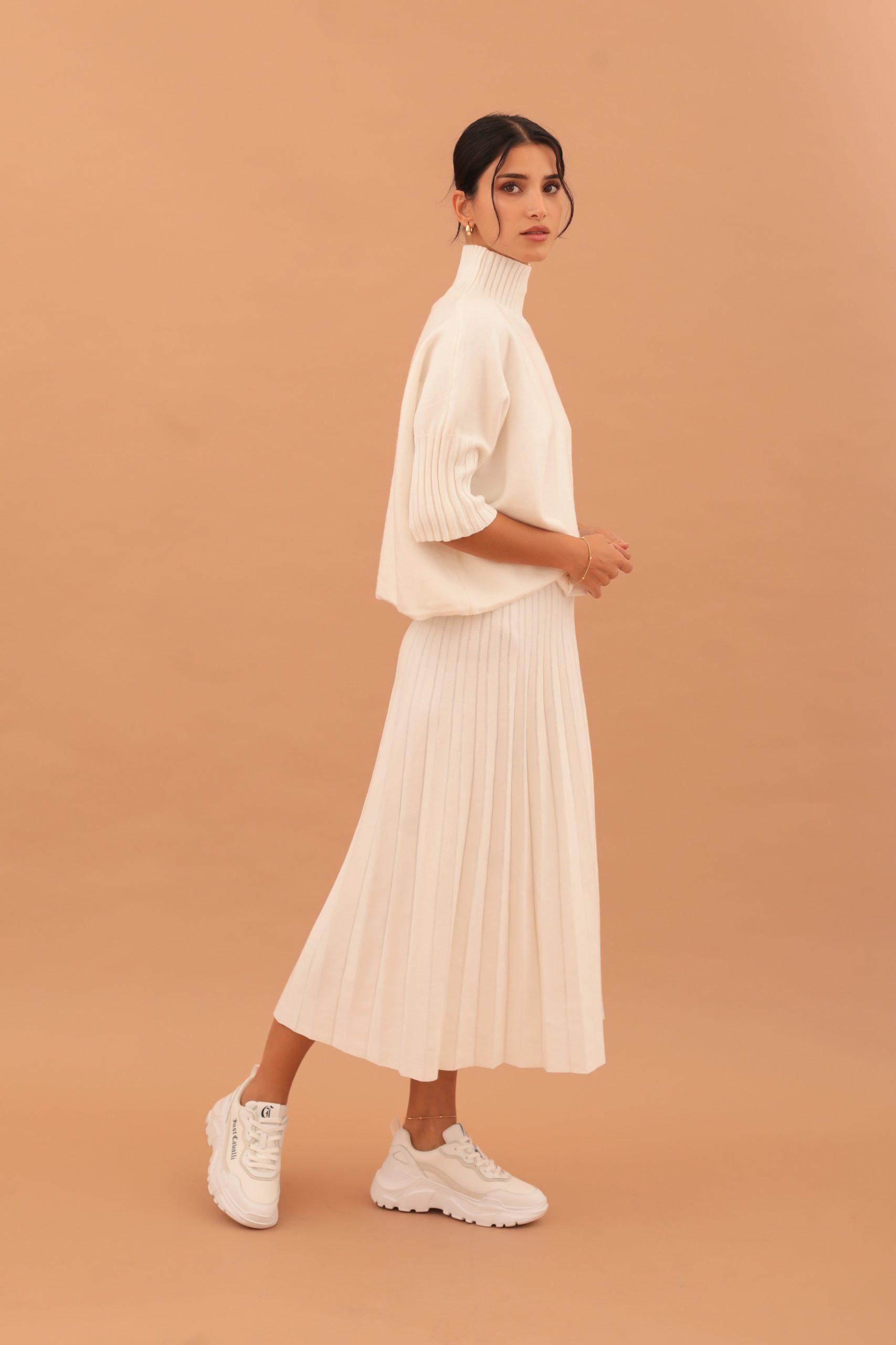 MARGARET PLEATED SKIRT AND TOP ENSEMBLE - WHITE - Image 3