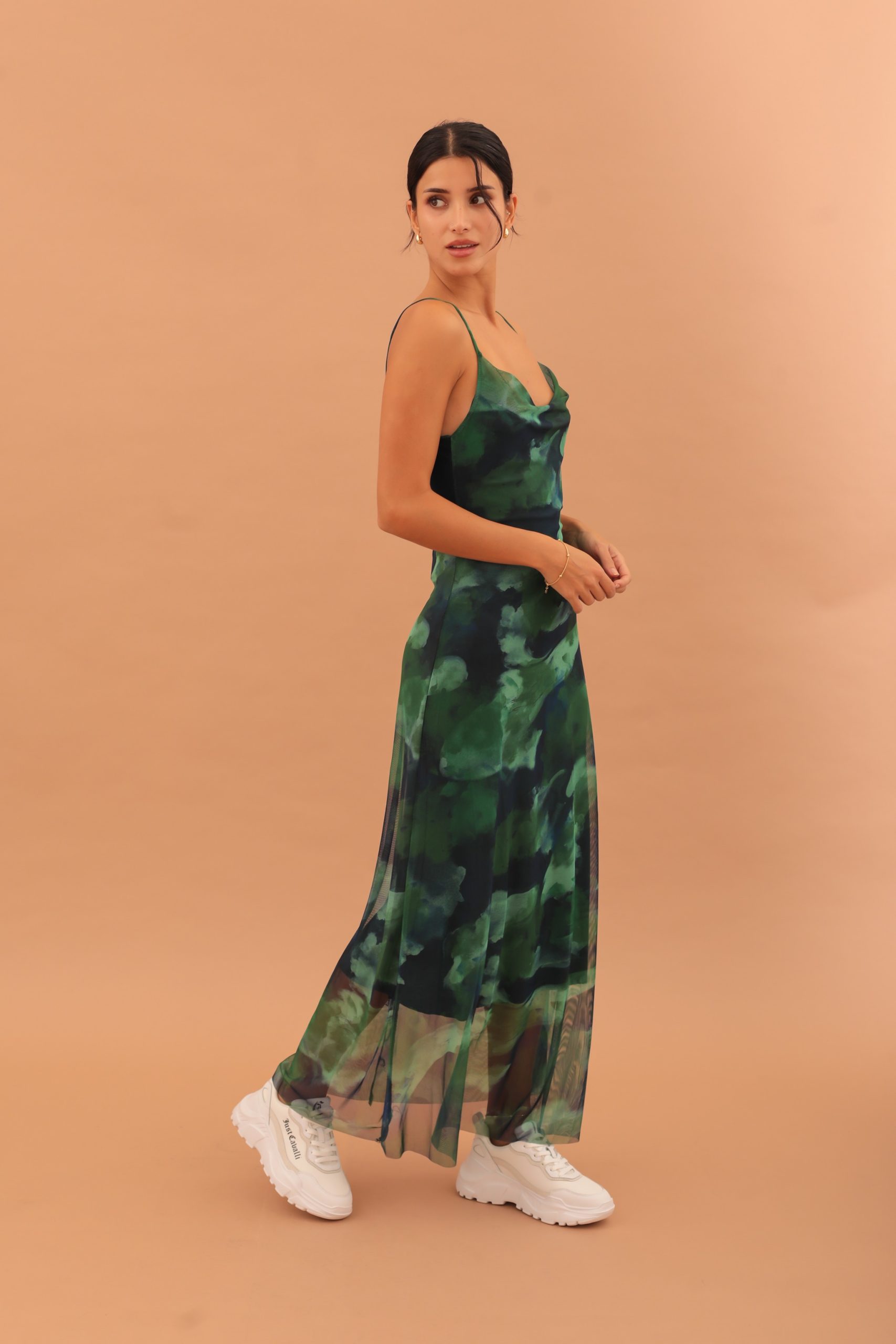 SANDRA MESH DRAPED DRESS - Image 3