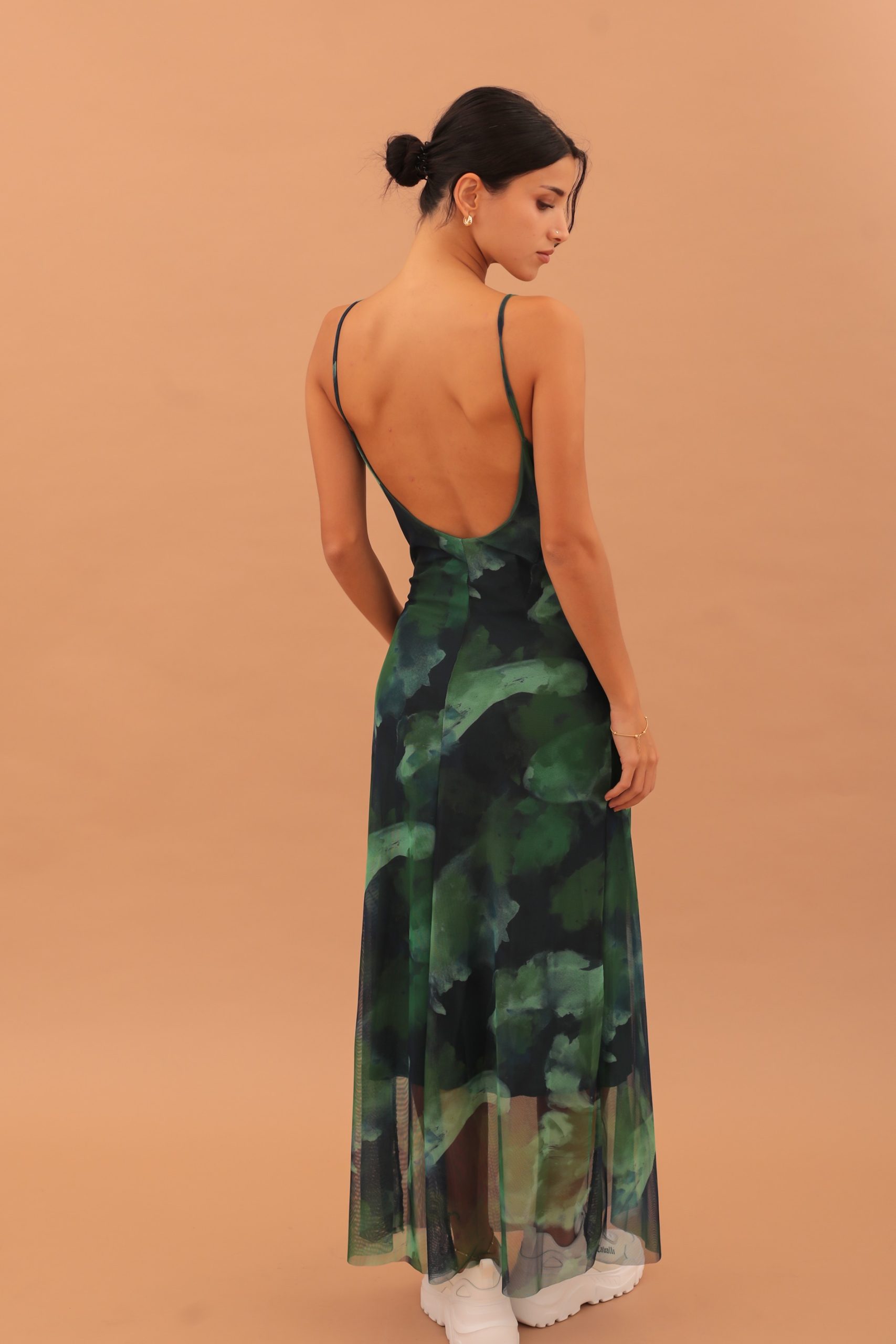 SANDRA MESH DRAPED DRESS - Image 2