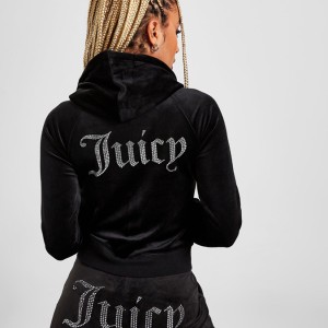 JUICY COUTURE CRYSTAL VELOUR SET - BLACK