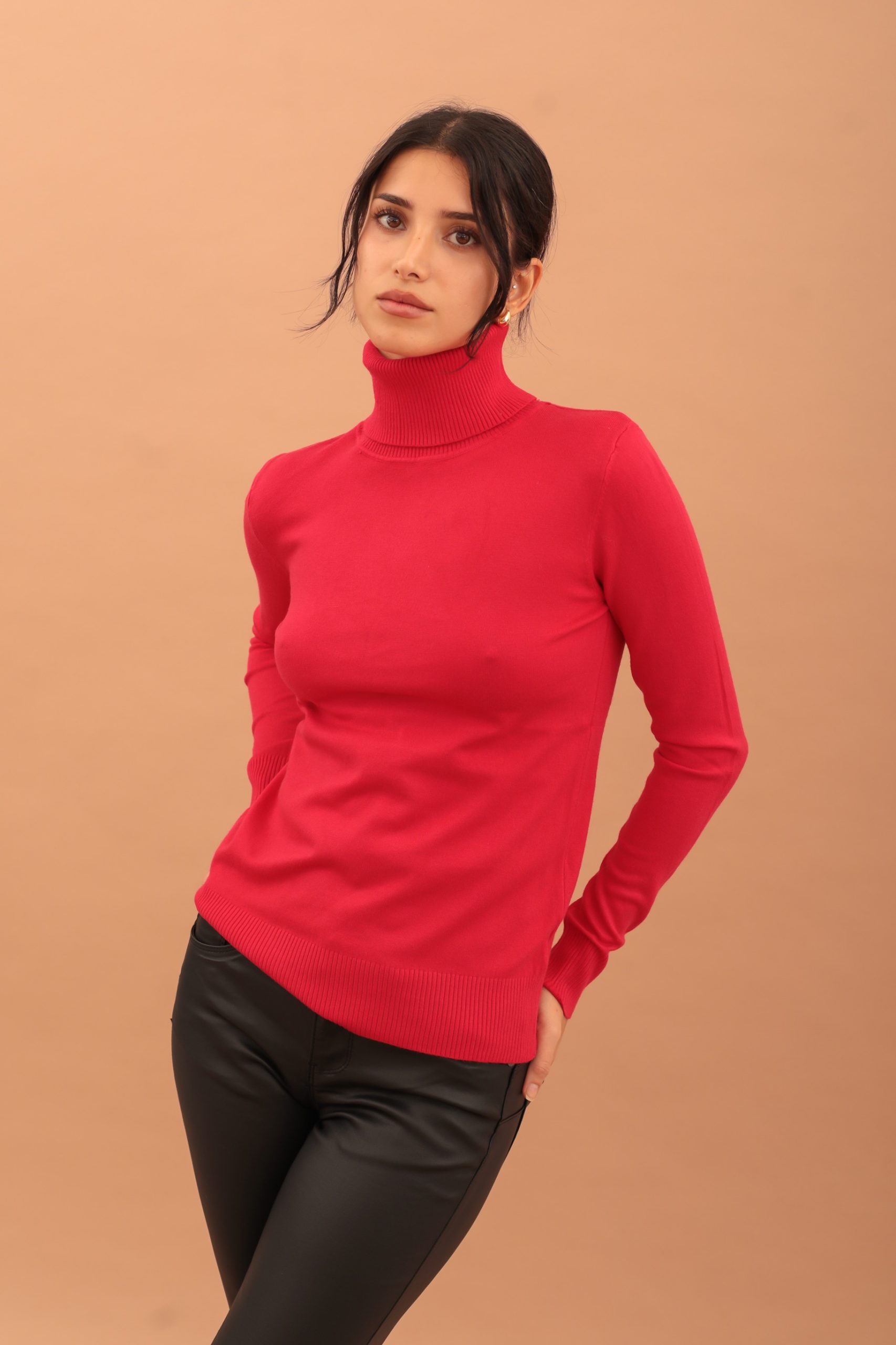 VIVIAN TURTLENECK KNIT - RED - Image 4