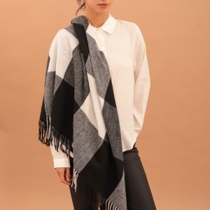 BLOCK PRINT SCARF - BLACK