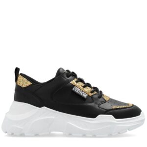 VERSACE JEANS GLITTER SNEAKERS - BLACK