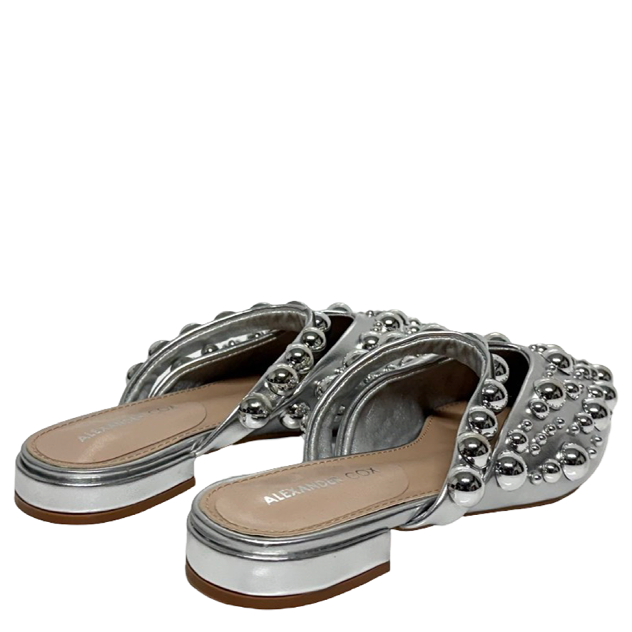 POINTED PEARL MULES - SILVER - Image 3