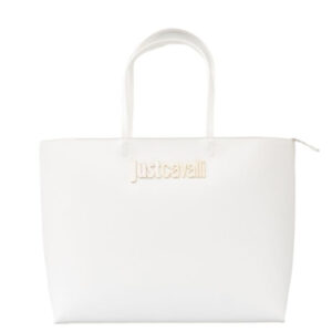 JUST CAVALLI LOGO SHOPPER - WHITE