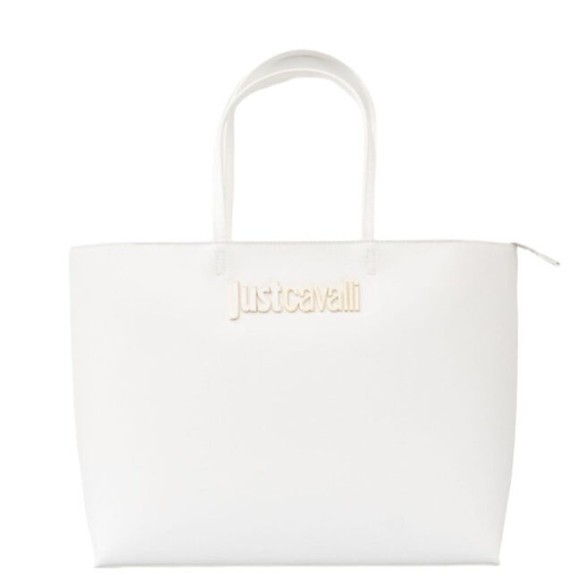 JUST CAVALLI LOGO SHOPPER - WHITE