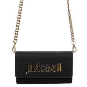 JUST CAVALLI LOGO CLUTCH - BLACK