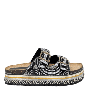 CABBANA EMBELLISHED FLATS - BLACK