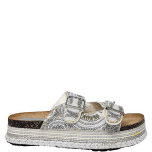 CABBANA EMBELLISHED FLATS - SILVER