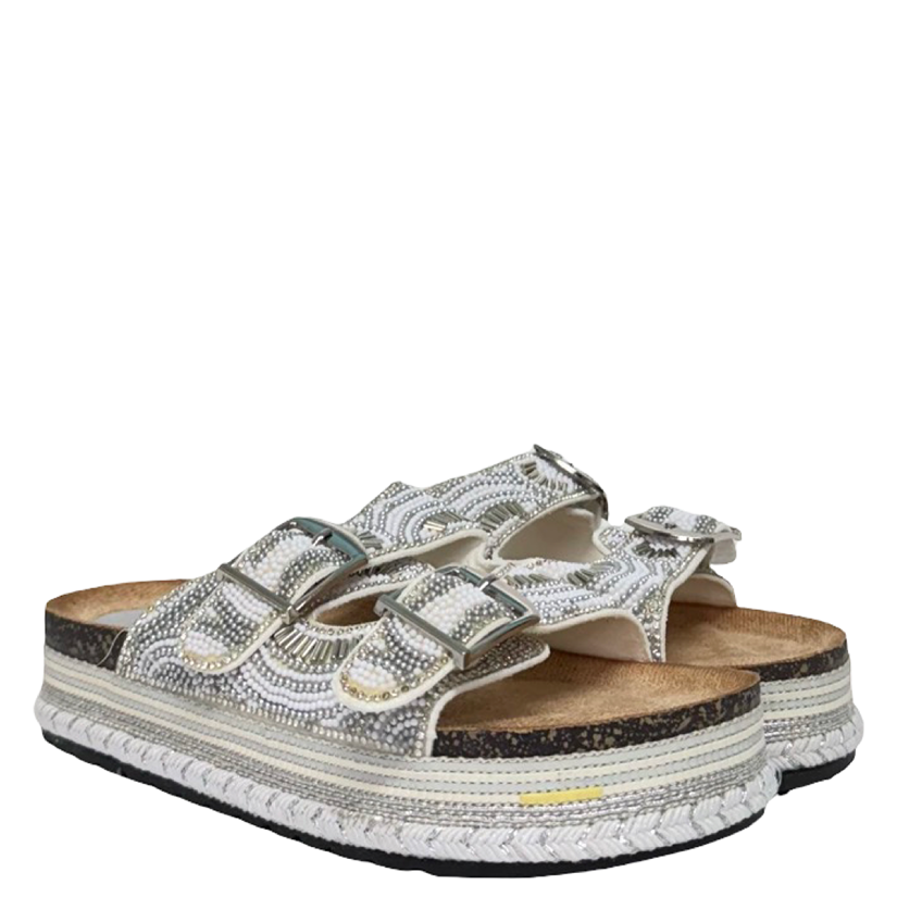 CABBANA EMBELLISHED FLATS - SILVER - Image 2