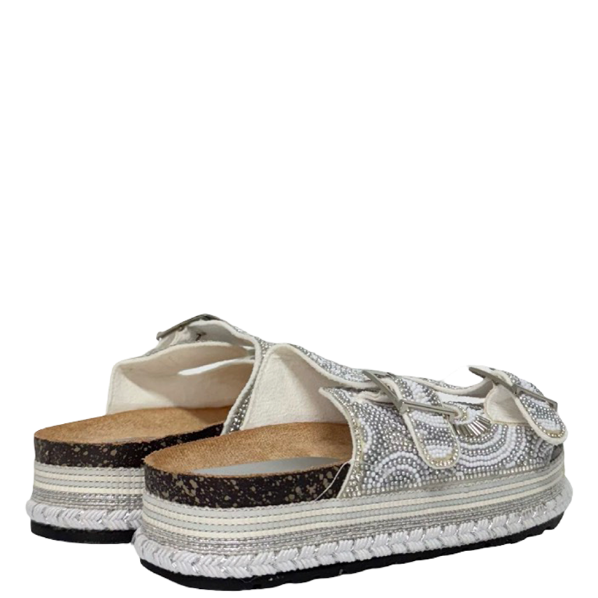 CABBANA EMBELLISHED FLATS - SILVER - Image 3