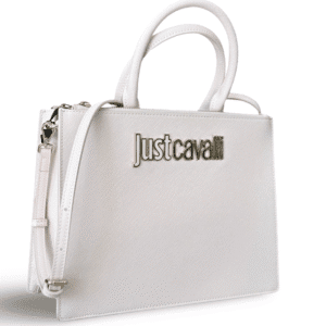 JUST CAVALLI ZIPPERED SHOULDER BAG - CREAM