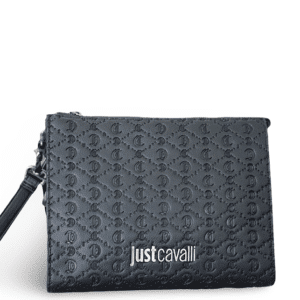 JUST CAVALLI EMBOSSED POUCH - BLACK