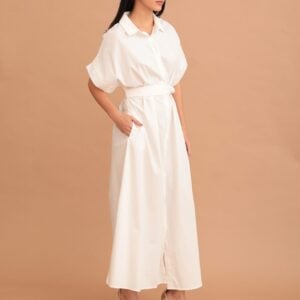 LEXIE SHIRT-DRESS - WHITE