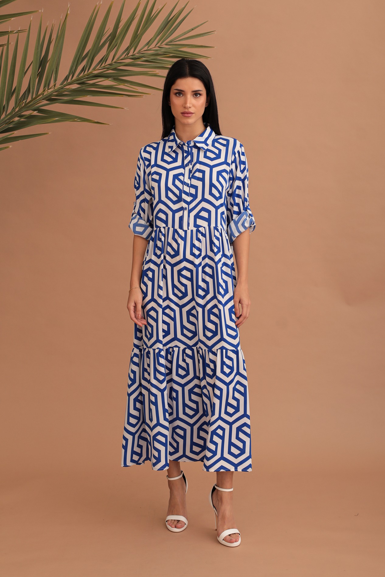 freya-geometric-pattern-dress-blue-conelle