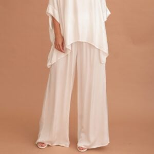 LUXURY VISCOSE TROUSERS - WHITE