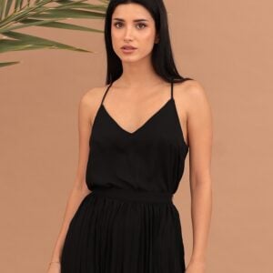 MAXINNE STRAPPED TOP - BLACK