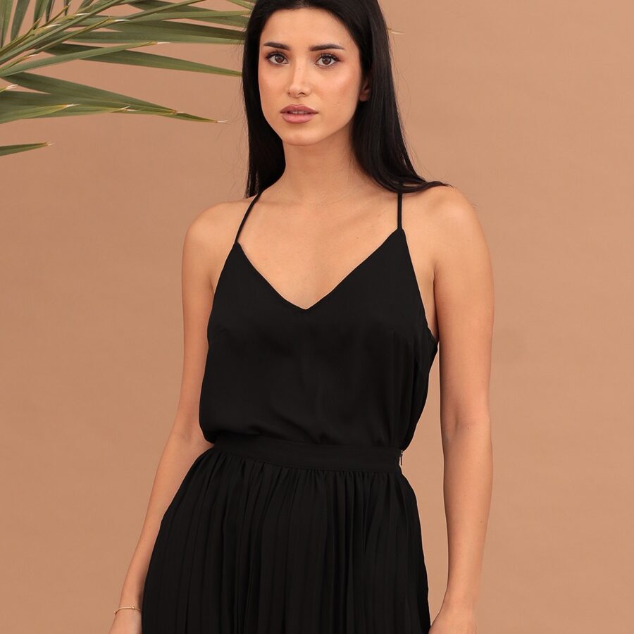 MAXINNE STRAPPED TOP - BLACK