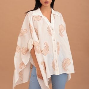 BALLIOR EMBROIDERED SHIRT - BEIGE