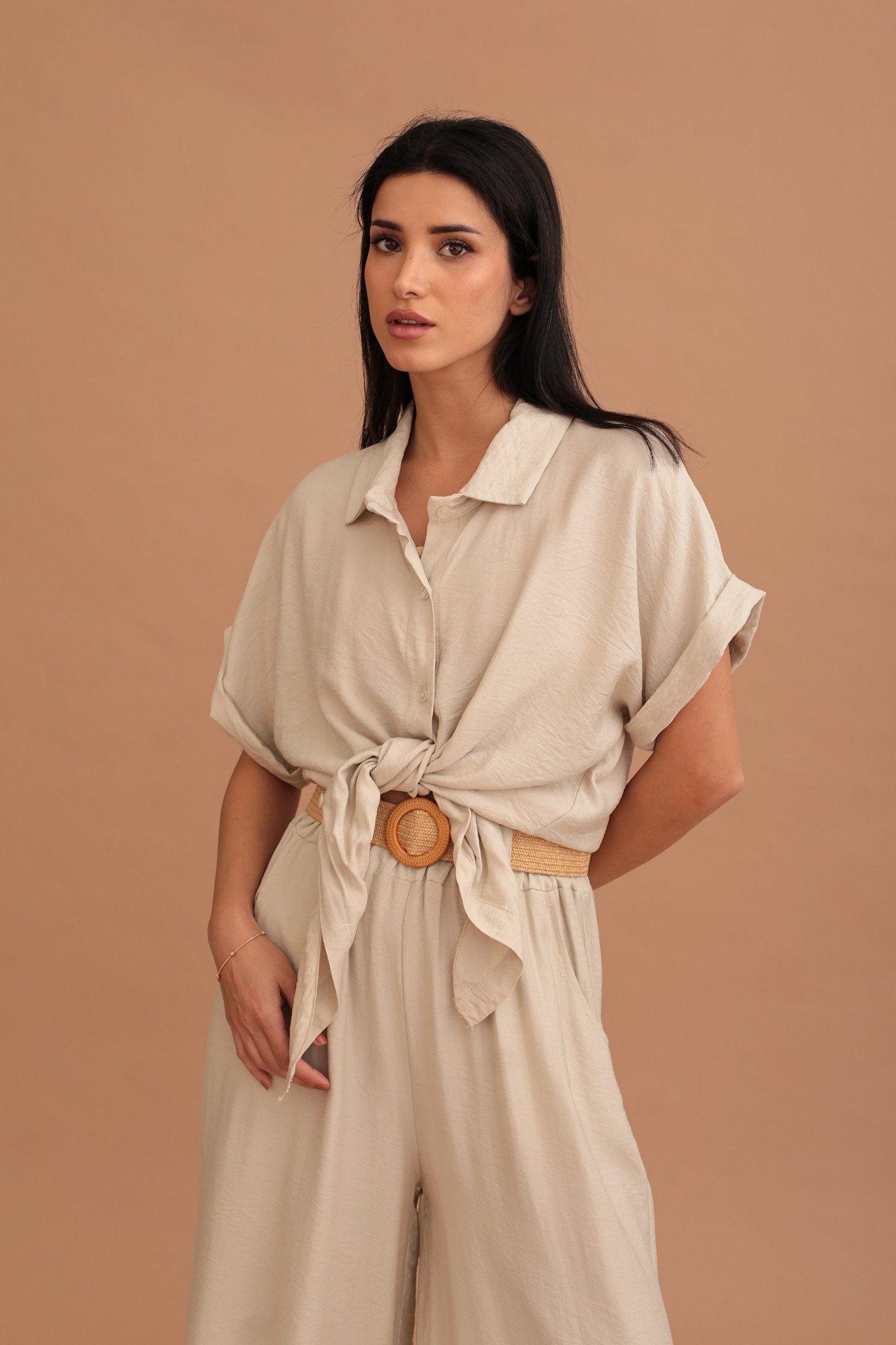 LUNA WRAP SHIRT - BEIGE - Image 4