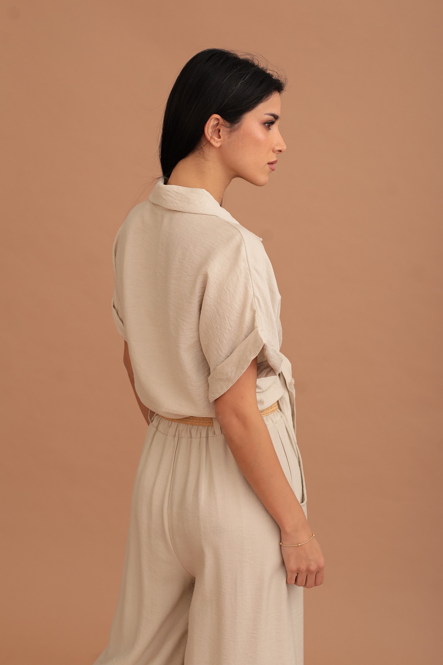 LUNA WRAP SHIRT - BEIGE - Image 2