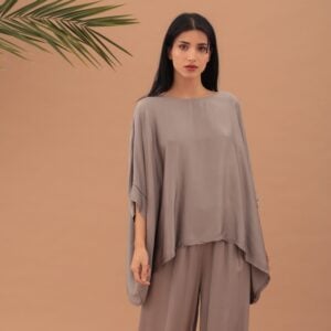 LUXURY VISCOSE BLOUSE - TAUPE