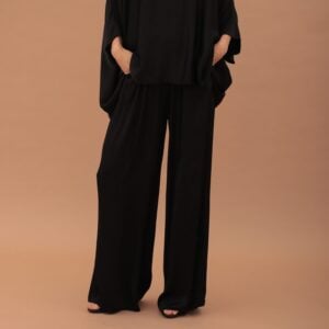 LUXURY VISCOSE TROUSERS - BLACK