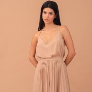 MAXINNE STRAPPED TOP - BEIGE
